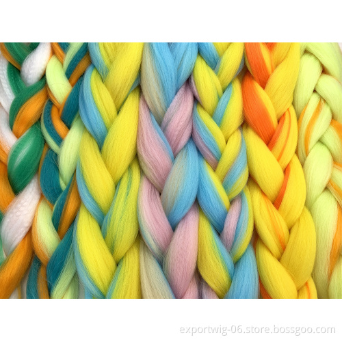 wholesalers candy color braiding hair crochet  24inch synthetic hair extension mix color jumbo braid hair for braiding